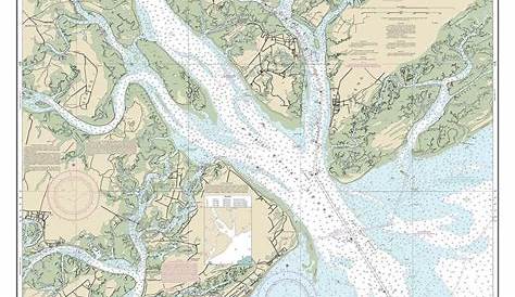 Приливные диаграммы Beaufort Sc Port Royal South Carolina Nautical Chart Digital Art by Sea