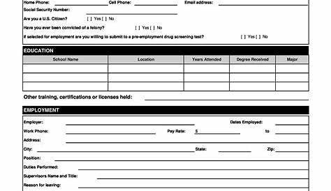 Torrid Employment Application Blank Job Form Samples Скачать бесплатные формы и шаблоны