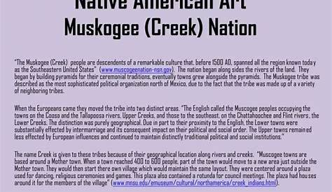 Muscogee Creek Nation 3rd Stimulus классифицировал Html Ppt индейское искусство мускуси