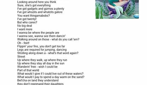 Текст песни «Part Of Your World»