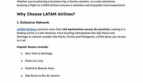 Исследуйте мир с помощью LATAM: ваши ворота в Латинскую Америку