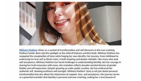 Оригинальное название: The Journey of Whitney Mathers: A Comprehensive Insight