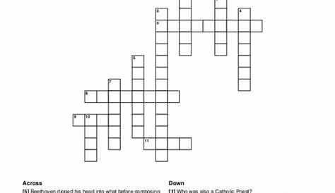 Композиторы Lifework Crossword Музыкальный композитор Преподавание ресурсов Преподавание музыки в центре