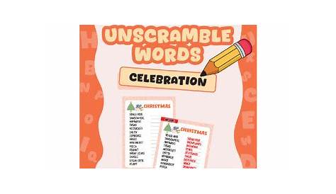 Unscramble Remind Celebration Words Игровые действия