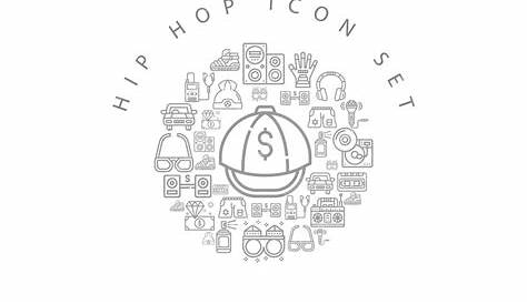 Rakims Height понимает истинную меру дизайна Hiphop Icon Premium Vector Set