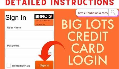 Big Lots Credit Card Bill Payment Login Online Account & S (недоступная ссылка)