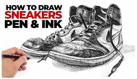 Мастер искусства, как нарисовать кроссовку идеально Lern Iconic Snekers с помощью Pen Nd Ink Stepbystep Guide