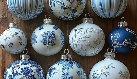 Сине-белые рождественские украшения Hobby Lobbypost Versions How to Make Unique & Chinoiserie Tutorial