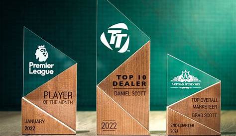 Etsy Trophy Персонализированная древесная акриловая премия Custom Design Modern Uk
