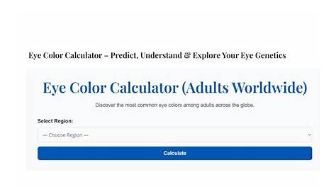 3Generation Eye Color: бесплатный калькулятор